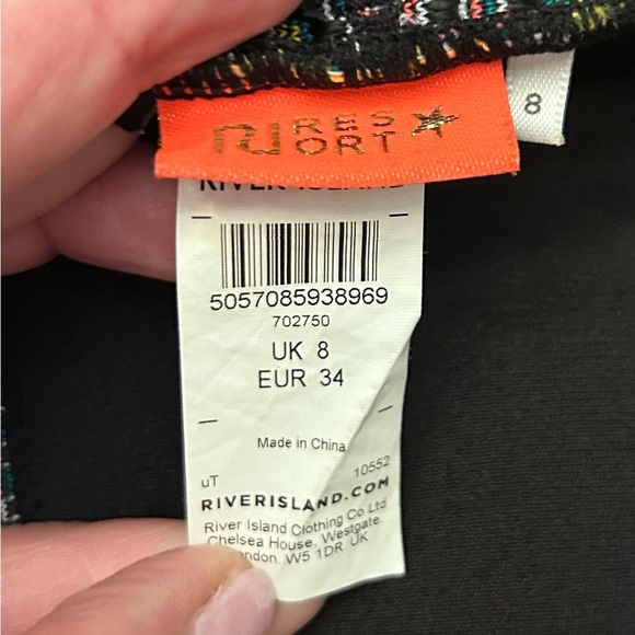 River Island Bardot Bandage Multicolor Bikini Top Size UK 8/ US 4 Striped - Picture 6 of 8